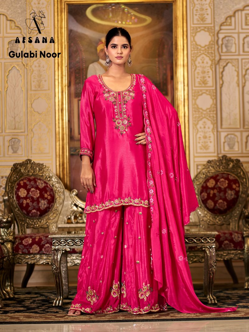 Gulabi Noor By Afsana Chinon Fancy Readymade Suits 